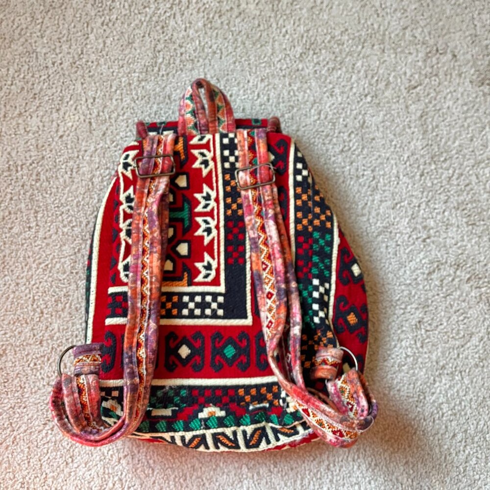 Woven *Tapestry* Backpack | Adjustable Straps | Very Unique | One of a Kind, EUC - Picture 8 of 16